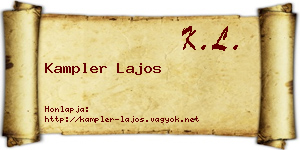 Kampler Lajos névjegykártya